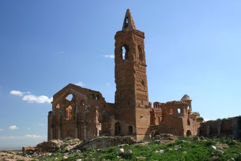 Iglesia de San Martín de Tours.Pueblo viejo de Belchite. Credito Turismo de Aragón
